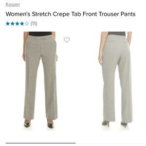 Kasper  NWT Stretch Trouser Pants Gray/ Black 16